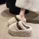 包头毛毛拖鞋 子 室内厚底增高小个子茸茸棉拖鞋 女外穿2025新款 冬季