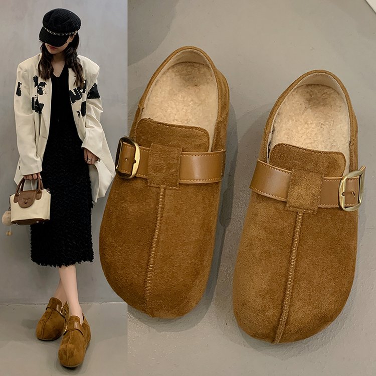 包头增高加绒两穿懒人乐福鞋