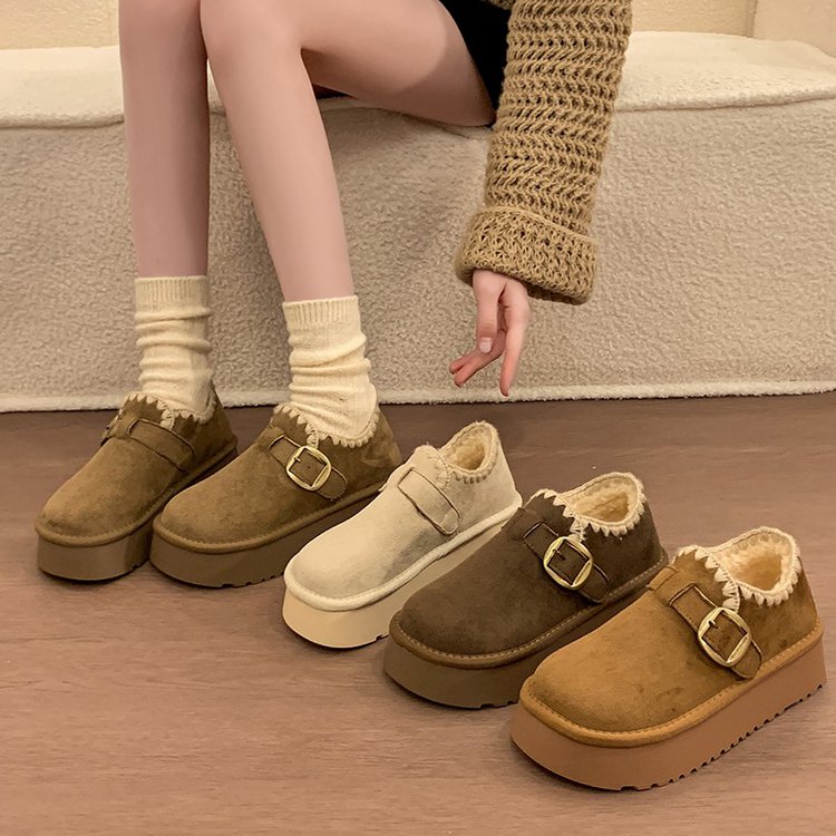 秋冬季保暖雪地靴一脚蹬棉鞋