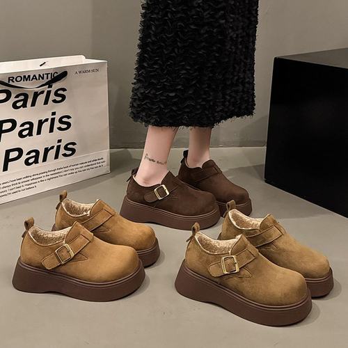 增高全包乐福一脚蹬棉鞋雪地靴