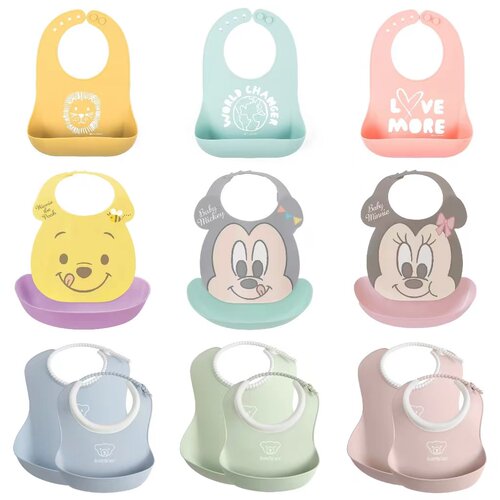 【直邮】日本阿卡酱宝宝围兜可调节硅胶易清洗防水立体食饭兜围嘴