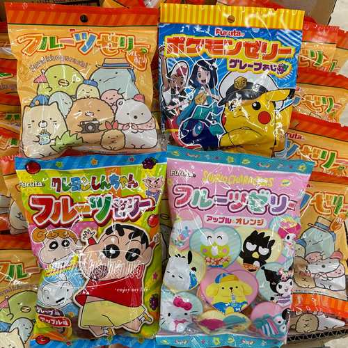 【直邮】日本果味果冻三立鸥皮卡丘蜡笔小新卡通啫喱布丁儿童零食