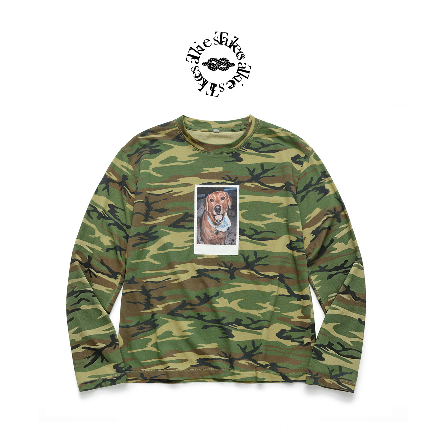Tiesake 迷彩拍立得狗狗印花长袖 Dog Murderer Painting Shirt