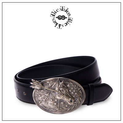 Tiesake Missing In Action 白铜马头腰带