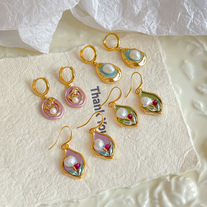 nala娜啦彩巴洛克珍珠中式耳环气质感耳环新中式流苏气质耳环