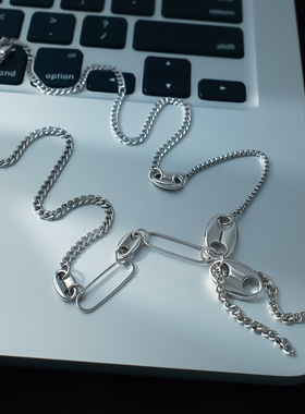 甜酷风流苏猪鼻子项链女嘻哈潮流轻奢ins小众个性拼接锁骨链饰品