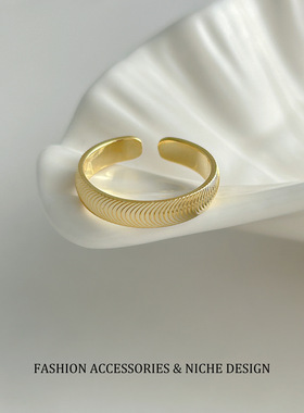 精致宽面版泥鳅背戒指男女2025秋冬潮小众设计仿真戒圈情侣款素圈