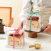 透明4寸5寸蛋糕盒水果千层包装 盒慕斯爆浆芝士小蛋糕西点打包盒子