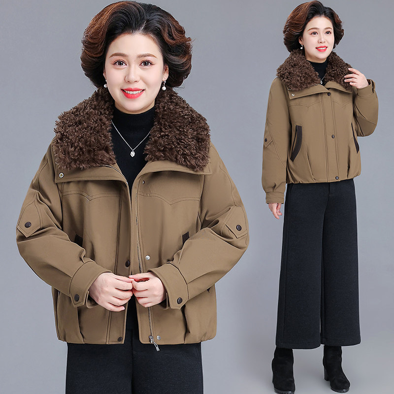 2025冬季新款时尚洋气加厚显瘦羽绒服女保暖白鸭绒毛领防寒外套潮