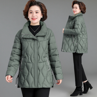 妈妈冬装羽绒棉服洋气中年女士棉衣加厚外套新款中老年女冬季棉袄