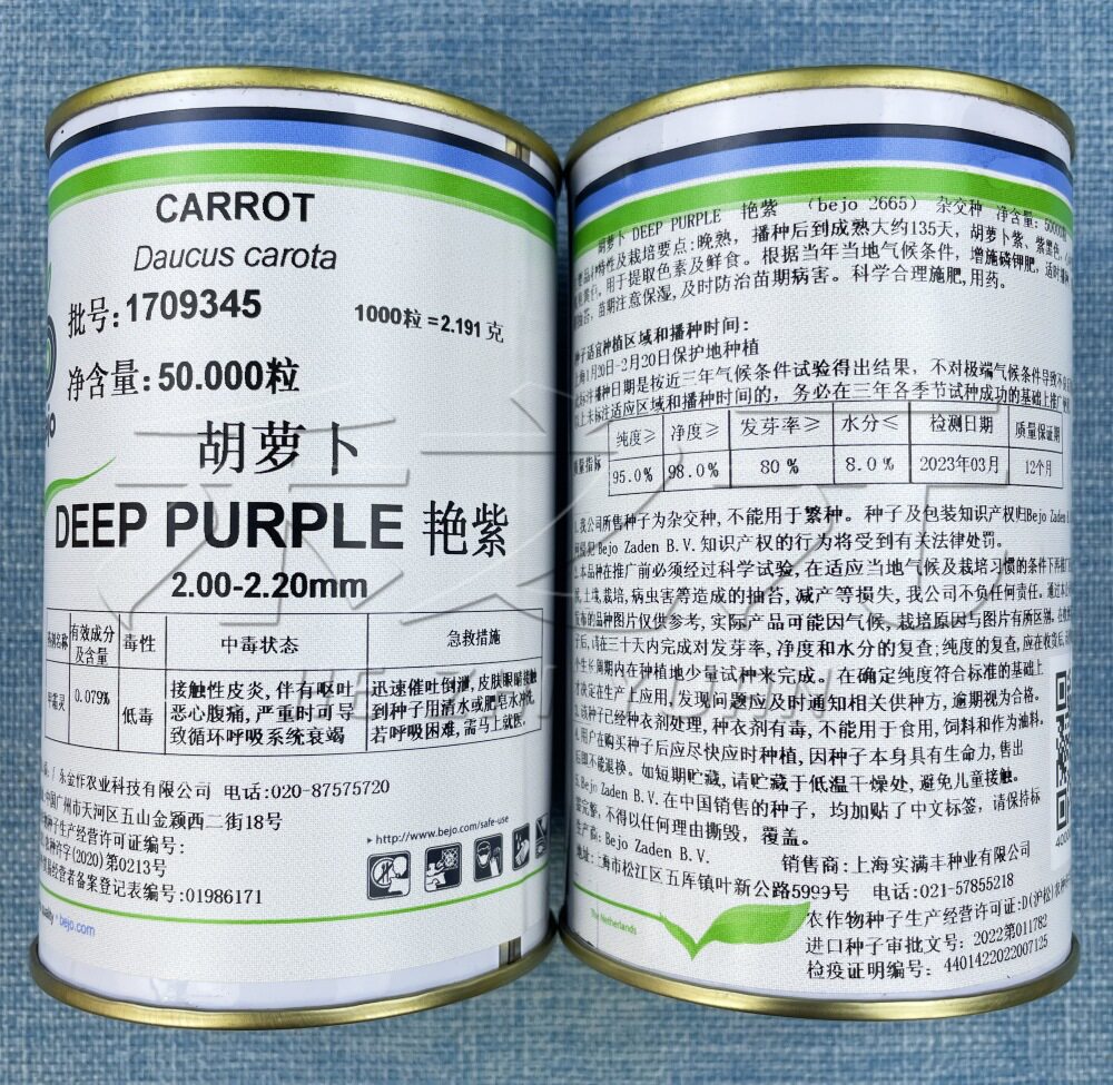 艳紫胡萝卜种子紫色胡萝卜种孑四季荷兰bejo必久究进口禾之元种籽