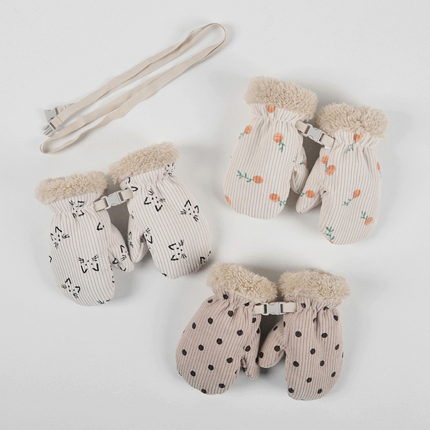 高品质新款女童加绒保暖连指手套冬季宝宝婴幼儿童防寒挂绳手捂,童装/婴儿装/亲子装,手套,淘宝优惠券,粉丝福利购,淘宝优惠卷