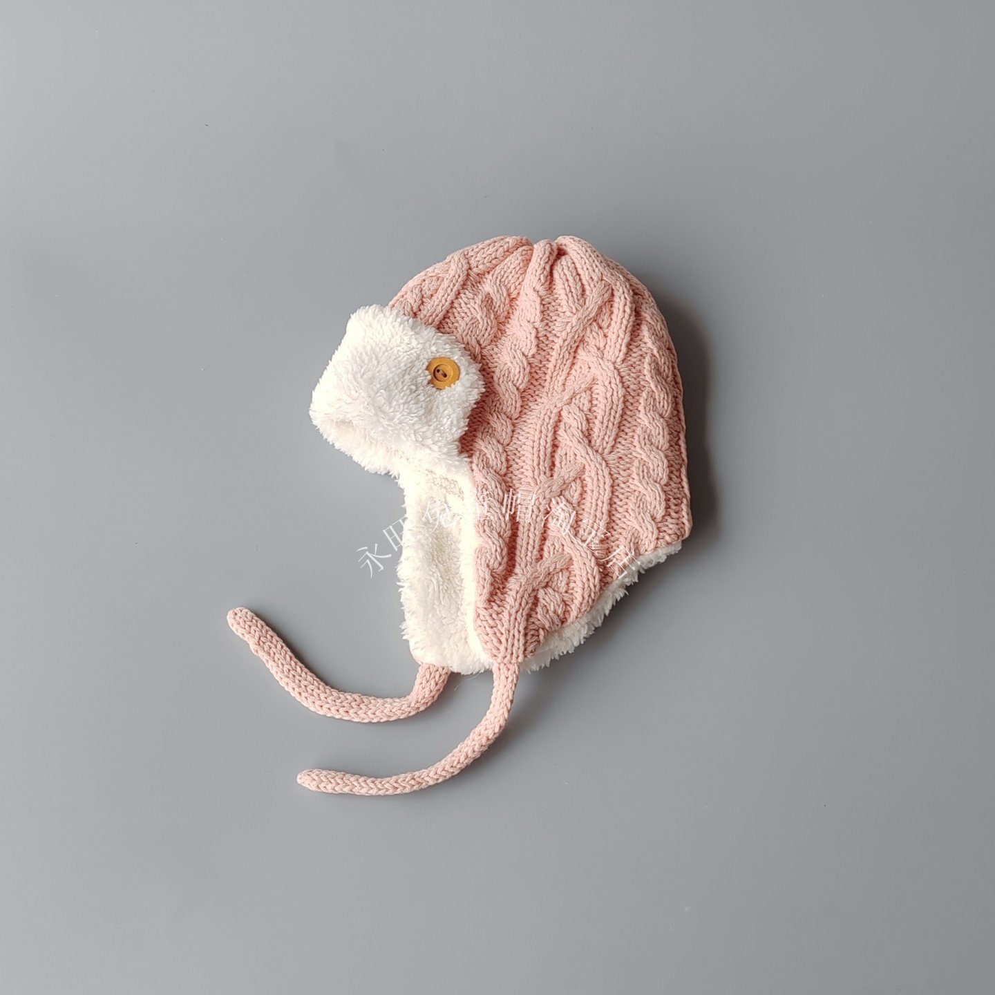 女童绞花加绒保暖护耳帽宝宝甜美粉色针织护耳帽婴幼儿冬天帽子,童装/婴儿装/亲子装,帽子,淘宝优惠券,粉丝福利购,淘宝优惠卷