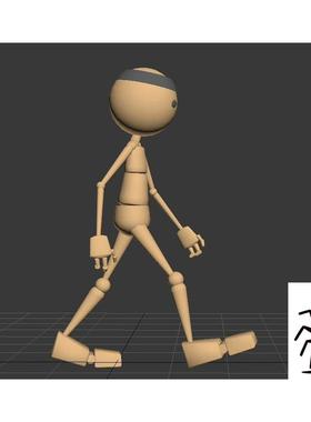 3D max卡通小人biped骨骼走路动画  成品