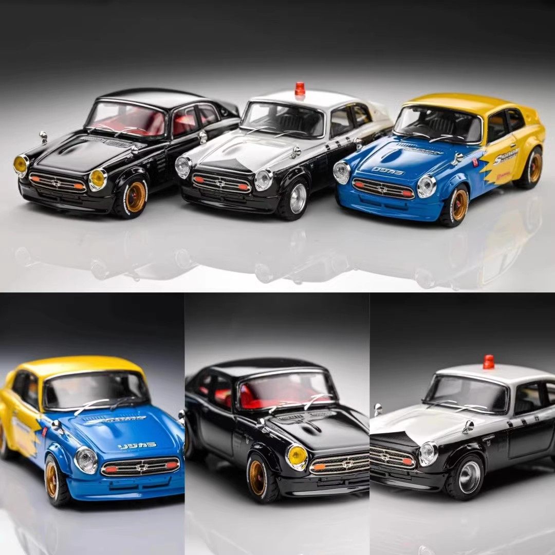 ytm 1:64本田s800 吴彦祖 黑色警视厅spoon树脂汽车模型收藏摆件