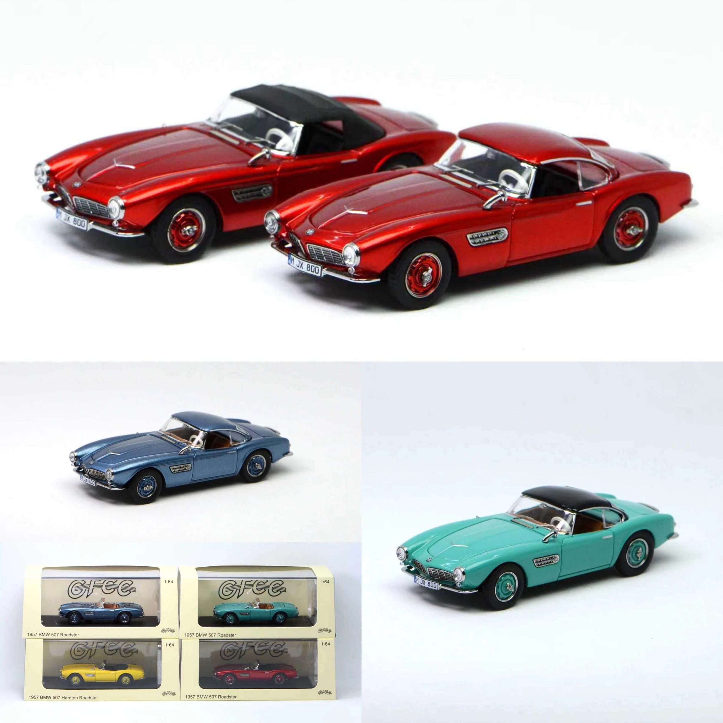 1957年 宝马507 敞篷复古车 GFCC原厂 1:64 仿真合金开盖汽车模型