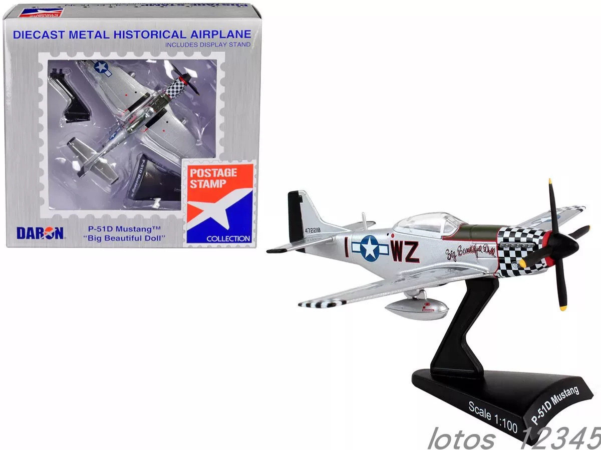 Postage Stamp1/100P-51D美国野马战斗机飞机模型合金成品摆件