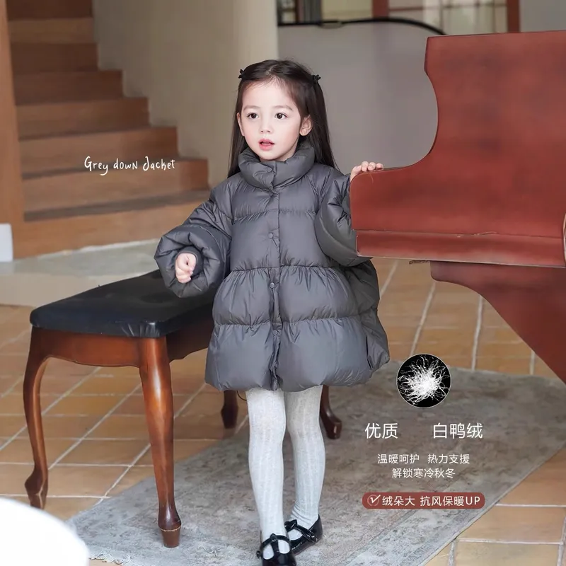 女童羽绒服白鸭绒外套26新款冬装中长款加厚保暖冬季宝宝童装儿童