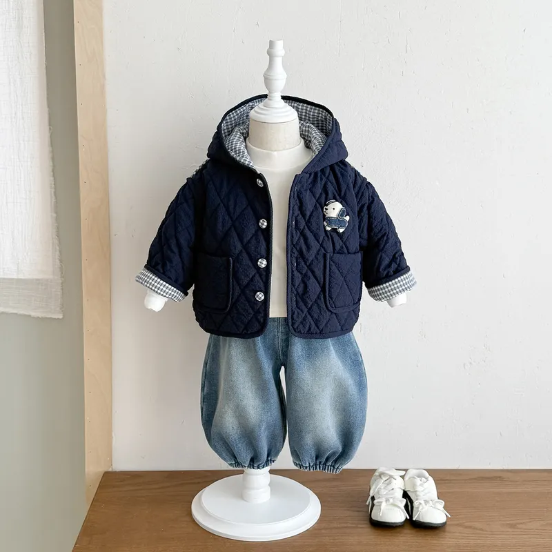 男童棉服套装秋冬季加厚新款宝宝外套婴幼儿童冬款洋气保暖三件套