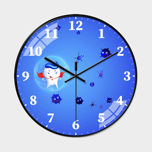 口腔医院门诊所创意挂钟牙科办公室客厅现代简约时尚 牙齿静音钟表