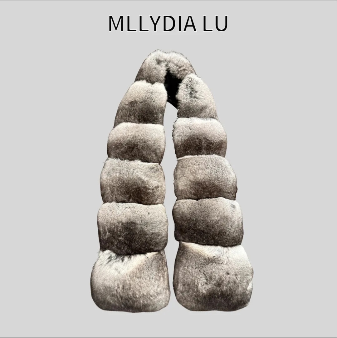 MLLYDIA·顶奢南美青紫蓝雾感龙猫2XD_3XD原色皮草围巾
