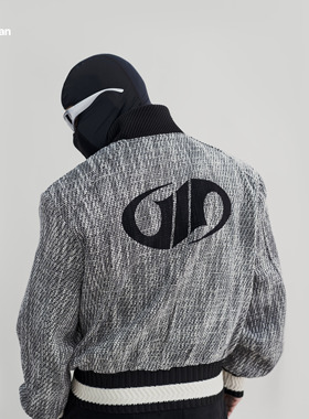 MGG 24FW经典LOGO早秋小香风编织粗花棒球立领男女同款夹克潮外套