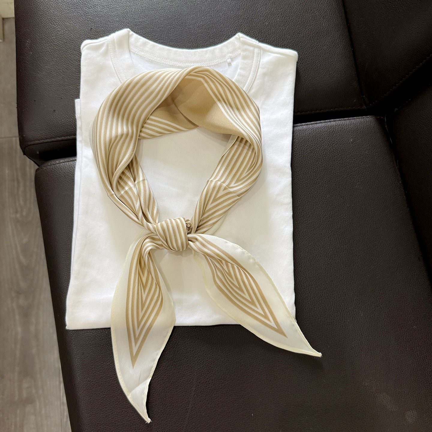 东大门同款条纹丝巾系脖搭配衬衫围巾薄款领巾腰巾夏季长条三角巾