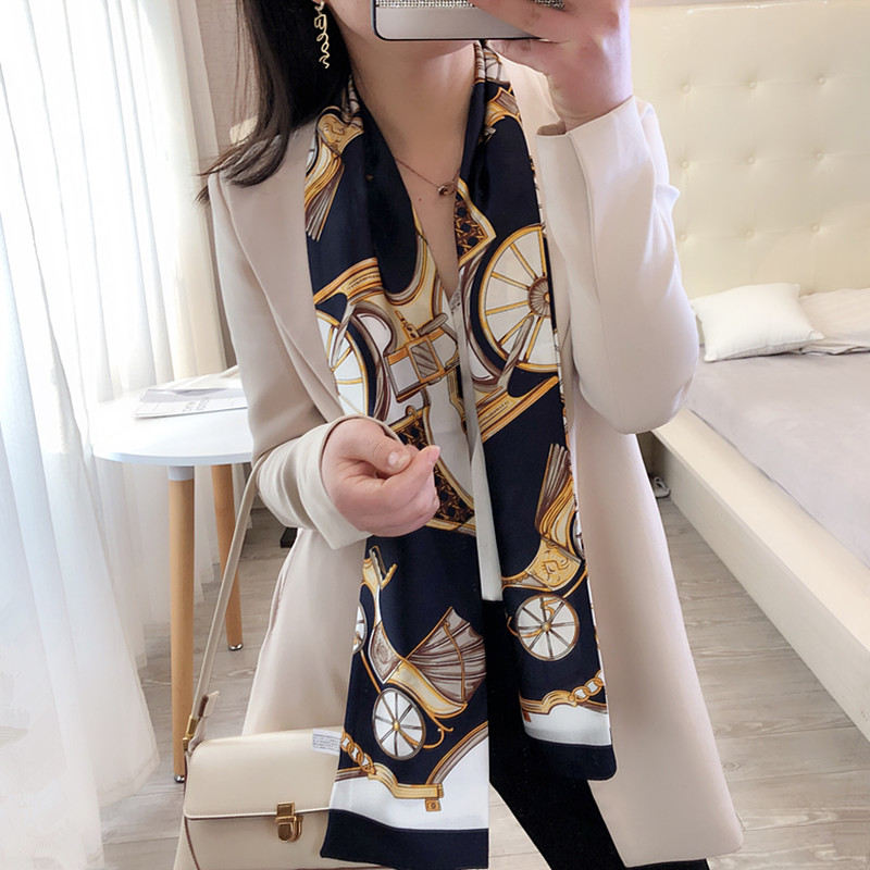 长条职业工作丝巾领巾围巾春秋女