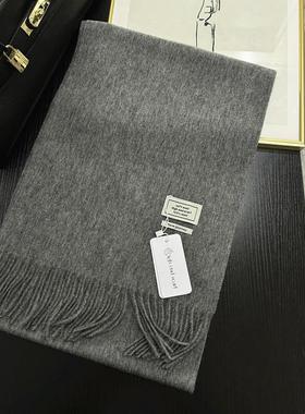 高级感时尚洋气百搭灰色情侣款男女冬季羊毛围巾新款护颈保暖围脖