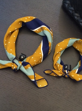 春秋季韩国时尚小方巾 姜黄色装饰领巾冬季百搭丝巾女韩版小围巾