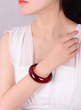 血珀鸡油黄酒红色波罗的海手镯