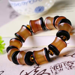 羊角骨头手珠竹节手串凹珠手链男款女士念珠佛珠牛角配件文玩礼品