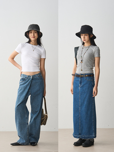 7AM10PM 百搭修身基础款打底上衣女 简约风纯色短袖T恤