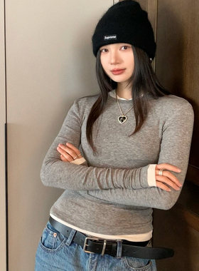 7AM10PM 基础款内搭打底衫女 秋冬季针织长袖t恤天丝羊毛打底衫