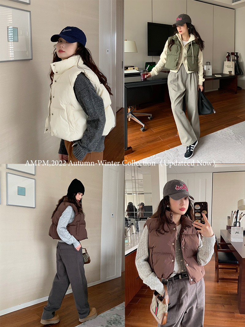 短款无袖坎肩复古百搭棉马甲