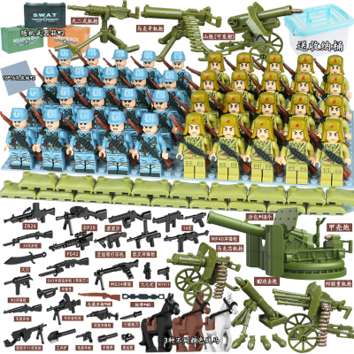 2025新款二战士兵战争人仔红军八路军积木小人偶男孩益智拼装玩具