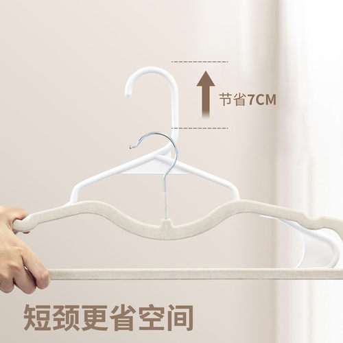 短颈缩脖植绒衣架更省垂直空间
