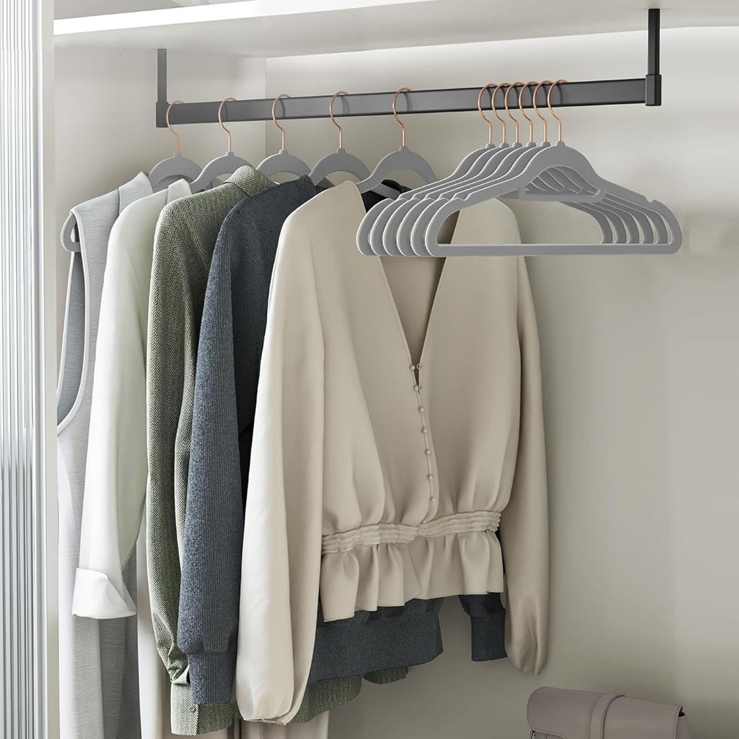 RHS仁和盛植绒衣架高端衣橱专用