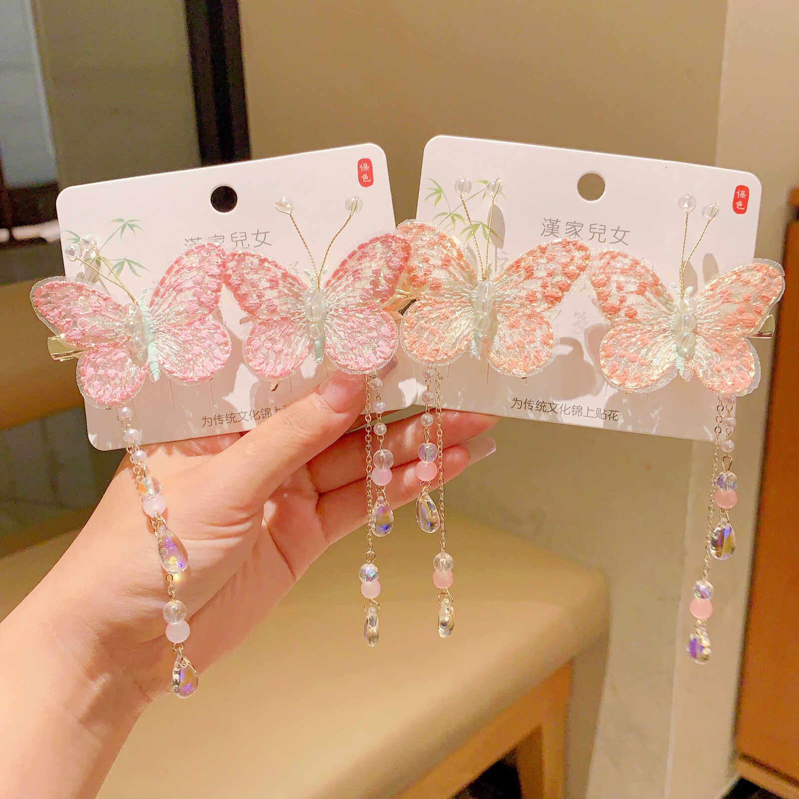 2024新款布艺蝴蝶发夹超美发饰