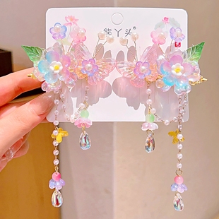 儿童汉服头饰2025公主超仙古风步摇流苏发卡中国风小女孩古装发夹