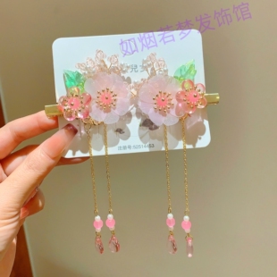 汉服头饰儿童发夹女童古风发饰古代发卡女孩流苏古装宝宝假发头花