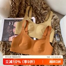 兔耳朵杯大胸显小内衣女无痕收副乳大码 薄款 背心调整型无钢圈文胸