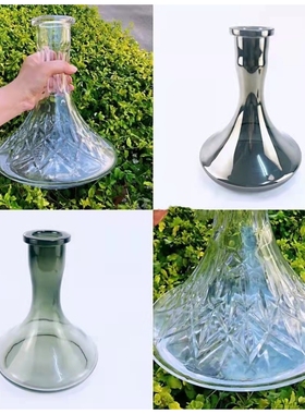 阿拉伯水烟 酒吧KTV水烟壶玻璃瓶子 不锈钢 刻花 MIG 全套配件