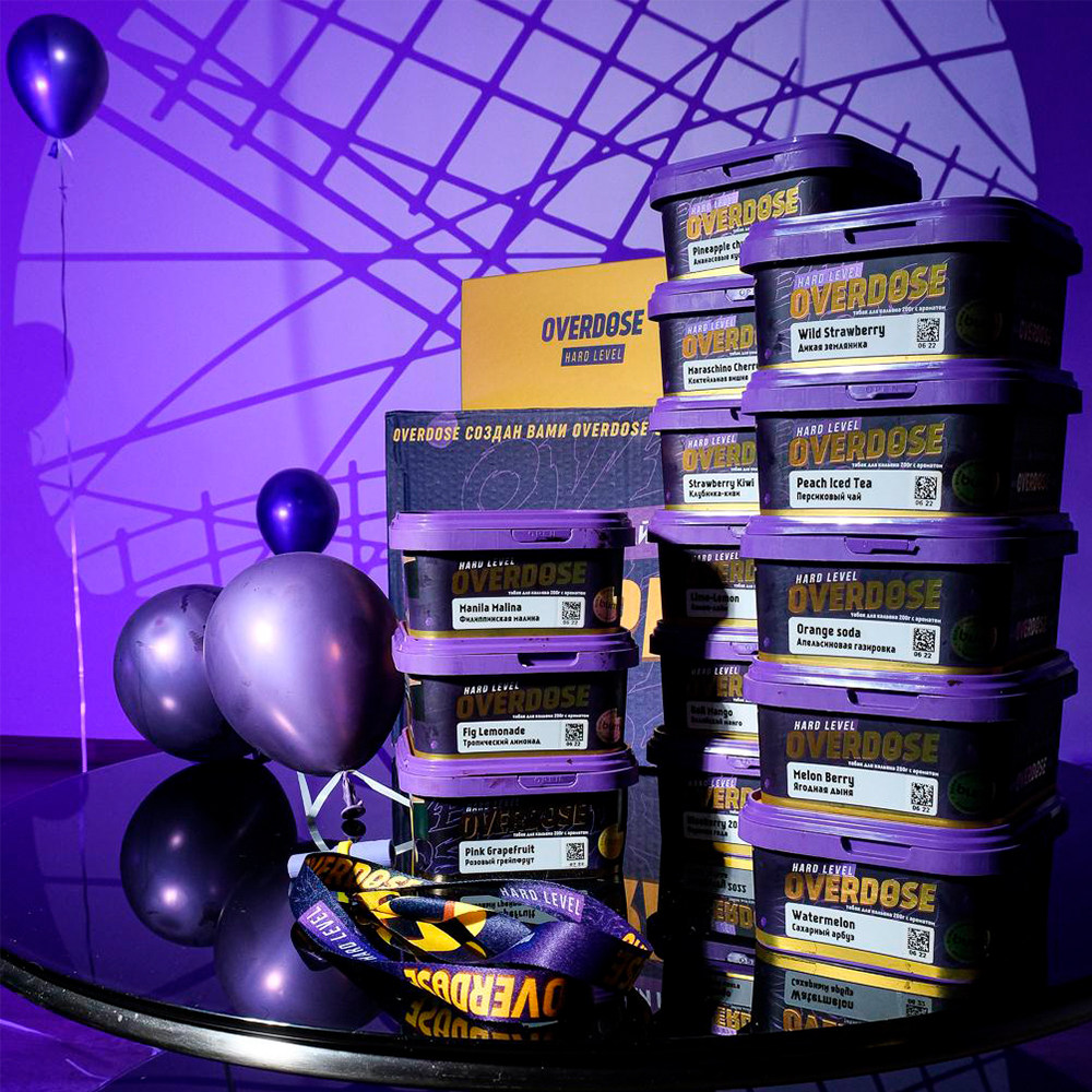 Overdose 200g 俄罗斯重度黑料大烟雾水果味烟料阿拉伯水烟