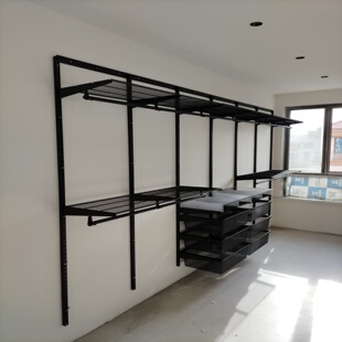 零甲醛金属衣帽架砌墙金属衣柜顶天立地款 全屋定制转角整体衣帽间