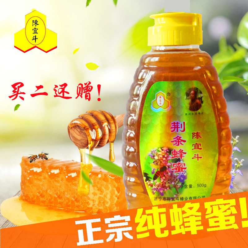 天然蜂蜜野生深山白荆条蜜500g新农家自产陈宜斗养蜂园