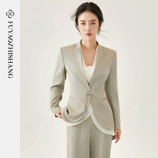套装 西装 女气场强大女装 秋季 中国风盘扣外套 FUYAO扶摇 新款 新中式