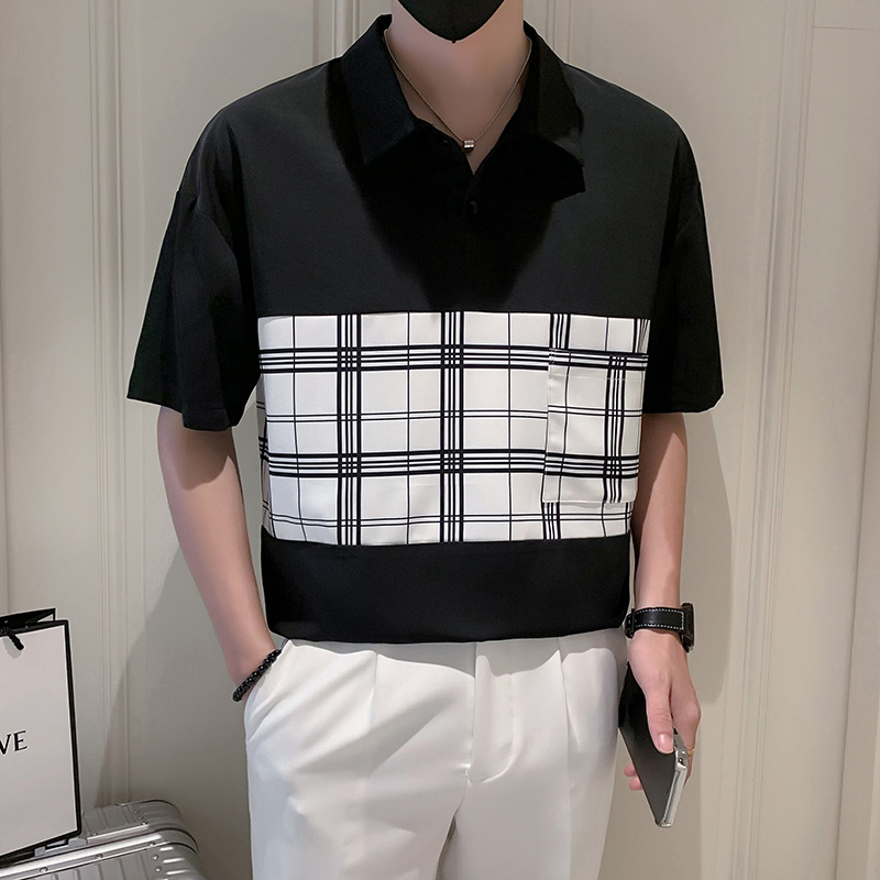 【精品清仓】满68包邮◆2025春夏季青少年港风潮流格子T恤12.9