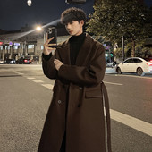 精品 潮流锁棉过膝中长款 满68 2025青少年韩版 毛呢大衣 包邮