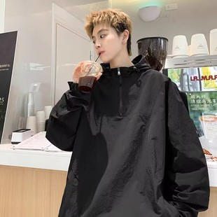 精品 美式 满68 2025春秋男女同款 潮流半拉链冲锋衣夹克 包邮